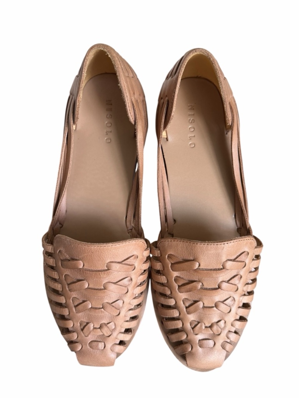 NISOLO Huarache Leather Sandals Tan Size 9.5 - Picture 3 of 9